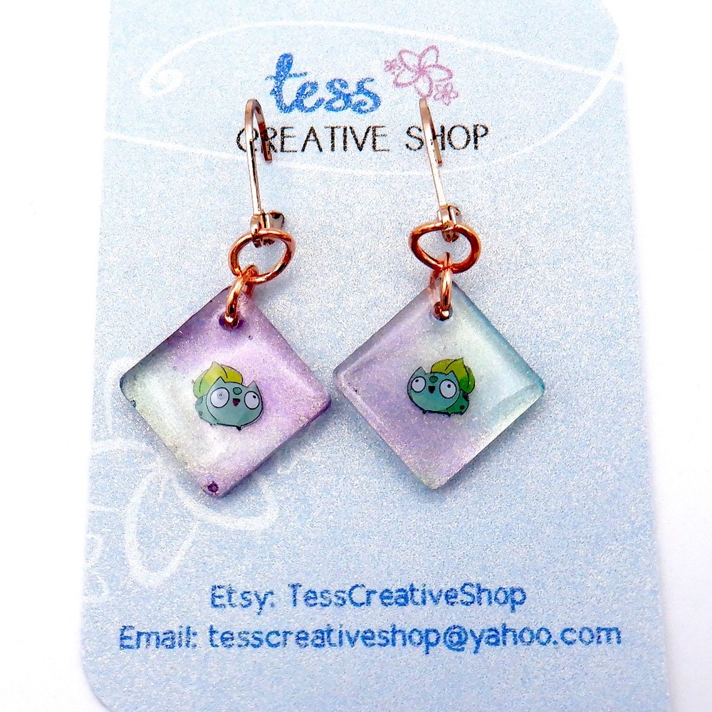 Small Resin Pokemon Earrings NEW